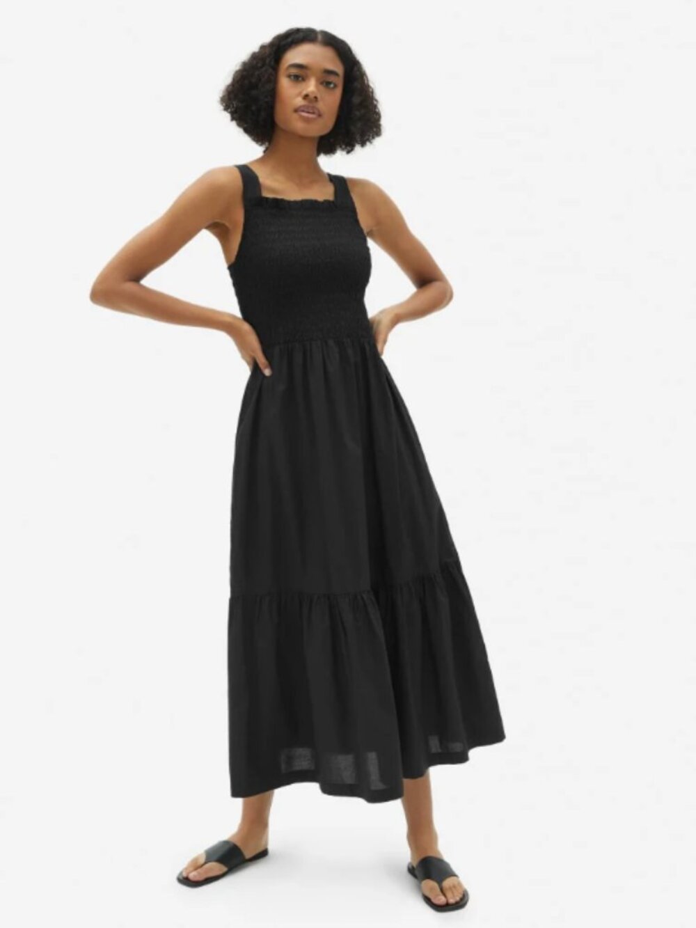 (DIFF COLOR) Everlane • The Gauze Smock Dress, White/Blue Stripe